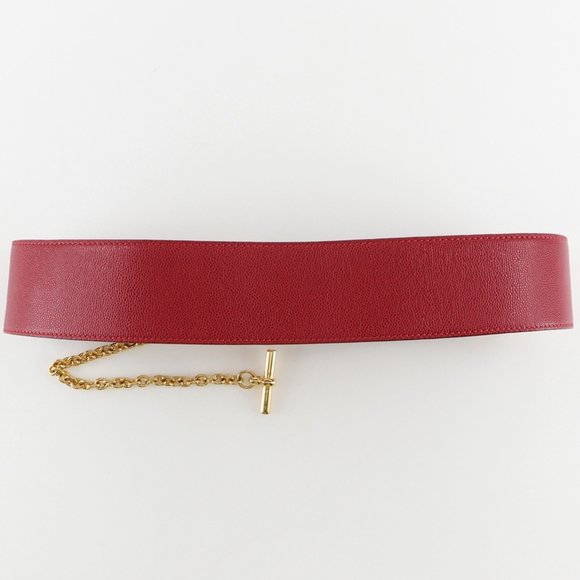 Celine Mantel Chain Belt in Red/Gold Leather for Women - Picture 3 of 16